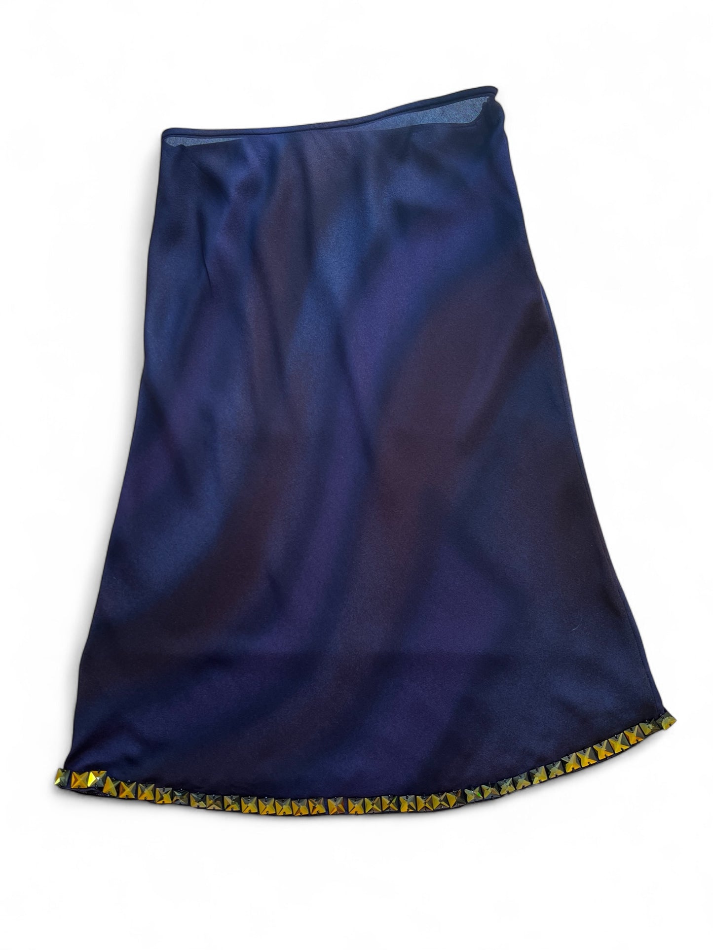 Prada FW1997 purple rhinestone embroidered skirt