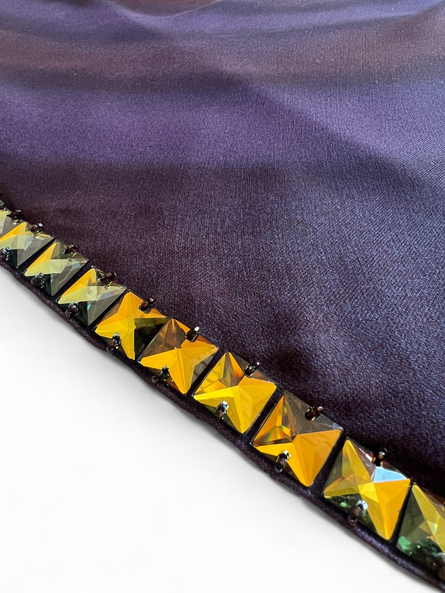 Prada FW1997 purple rhinestone embroidered skirt