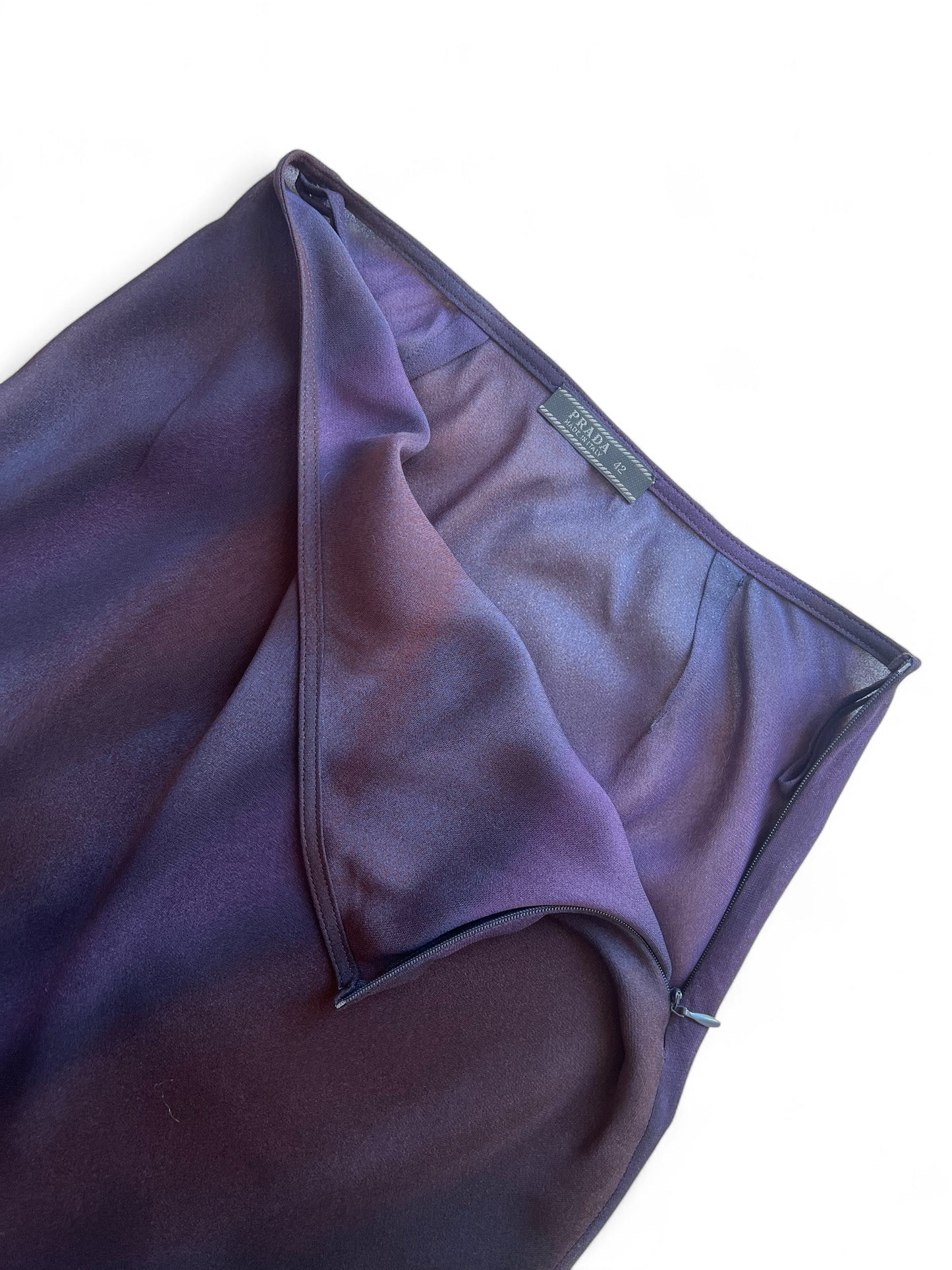 Prada FW1997 purple rhinestone embroidered skirt