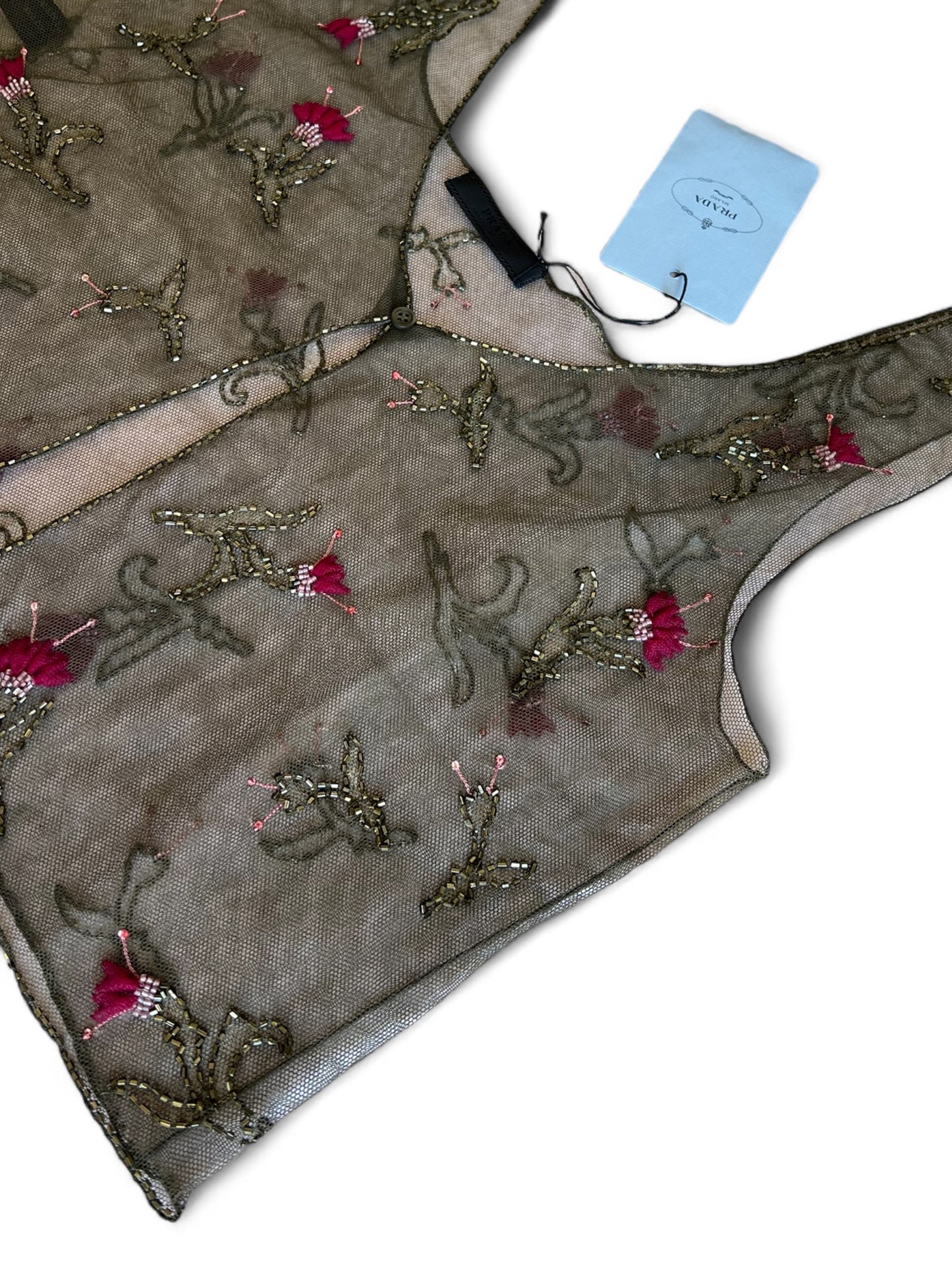 Prada FW1997 embroidered tulle ensamble