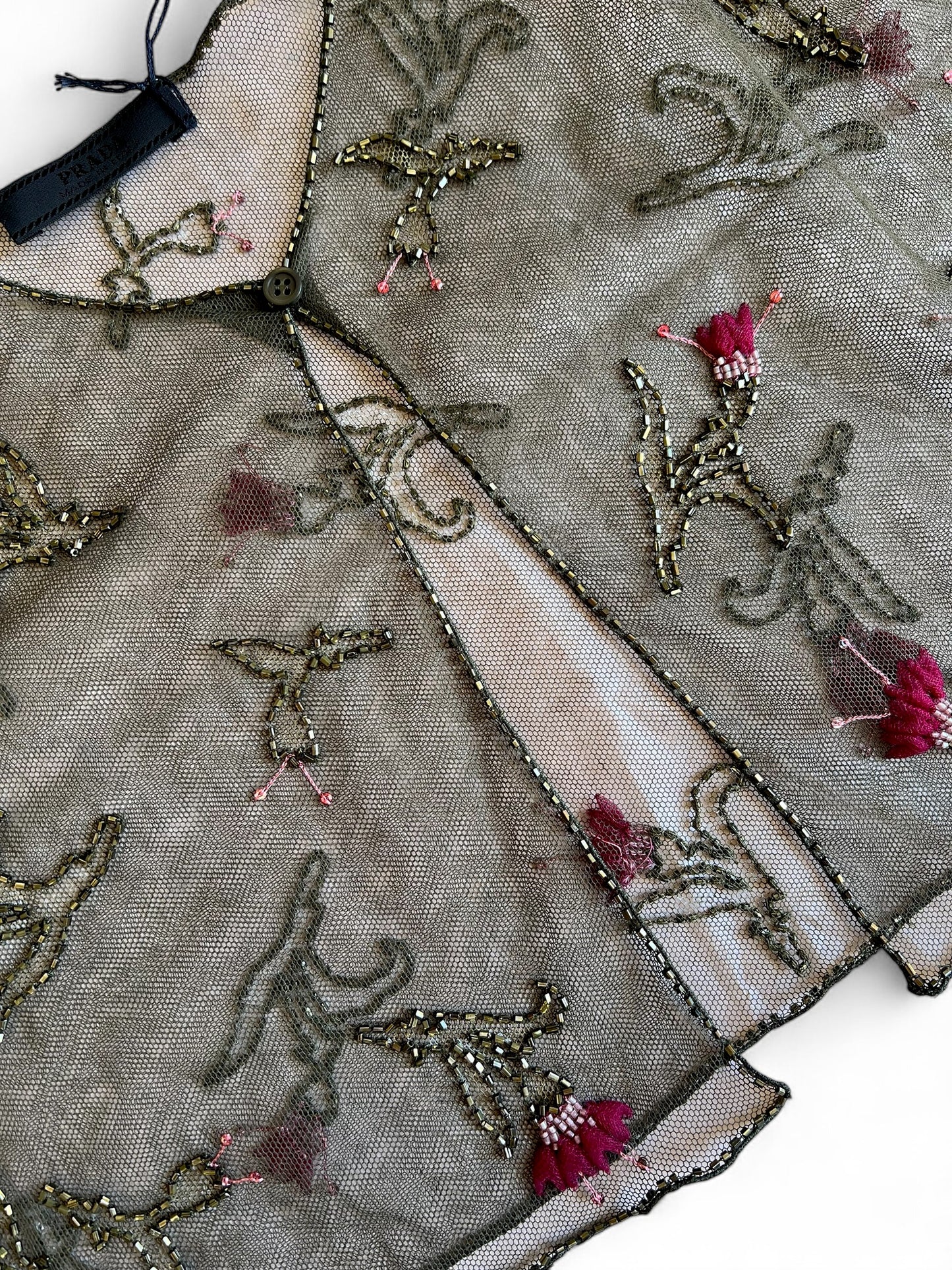 Prada FW1997 embroidered tulle ensamble