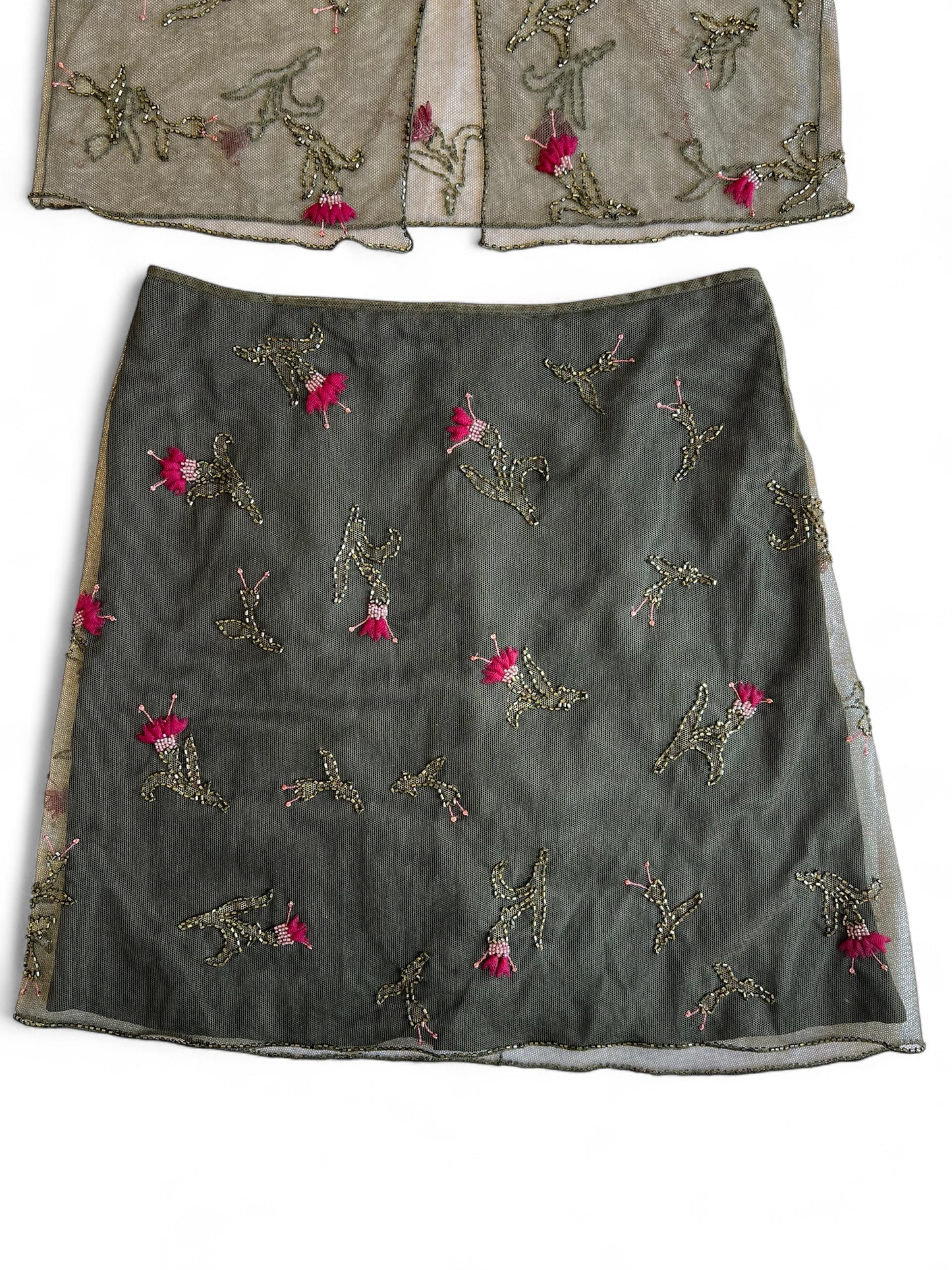 Prada FW1997 embroidered tulle ensamble
