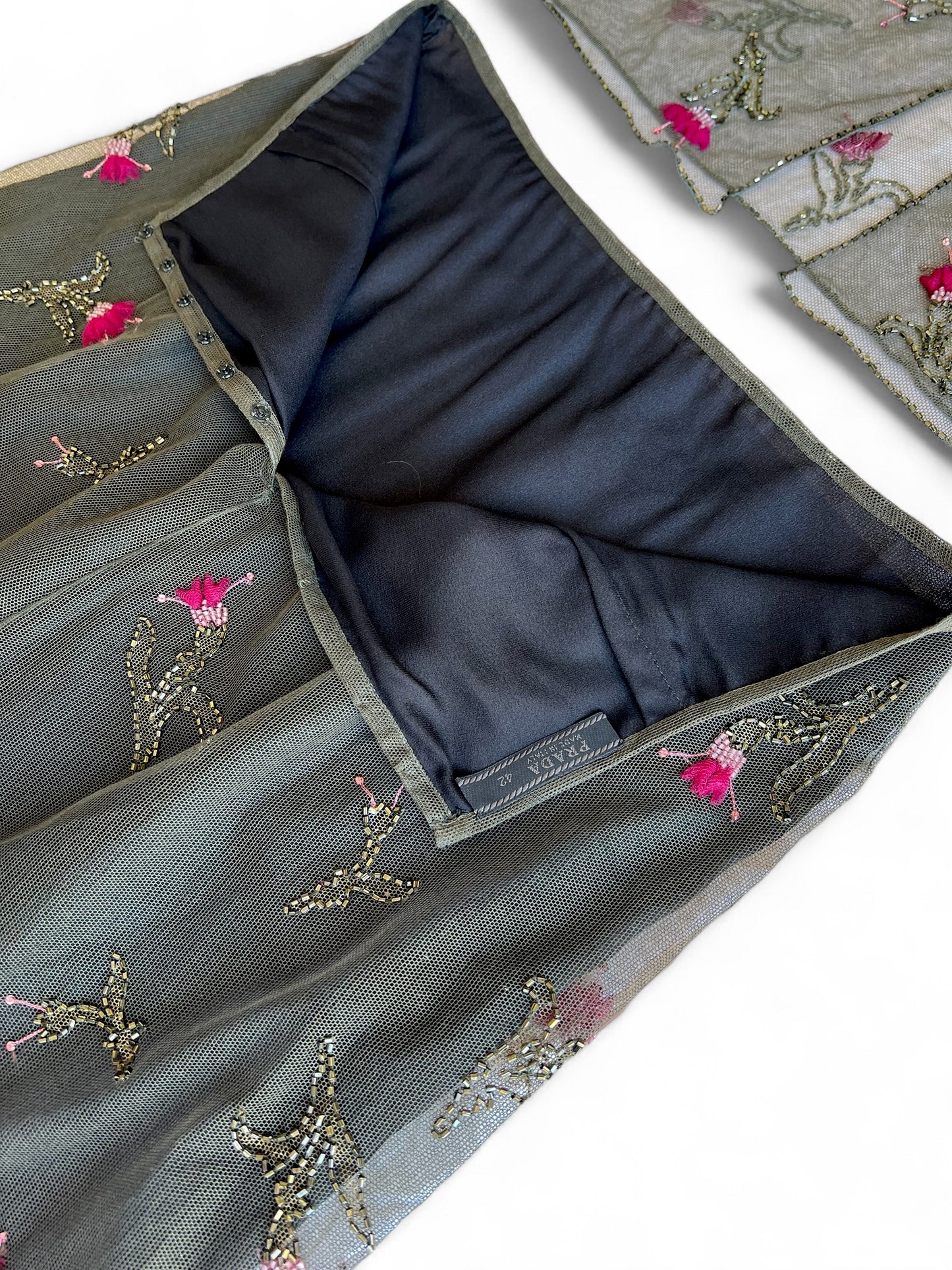 Prada FW1997 embroidered tulle ensamble