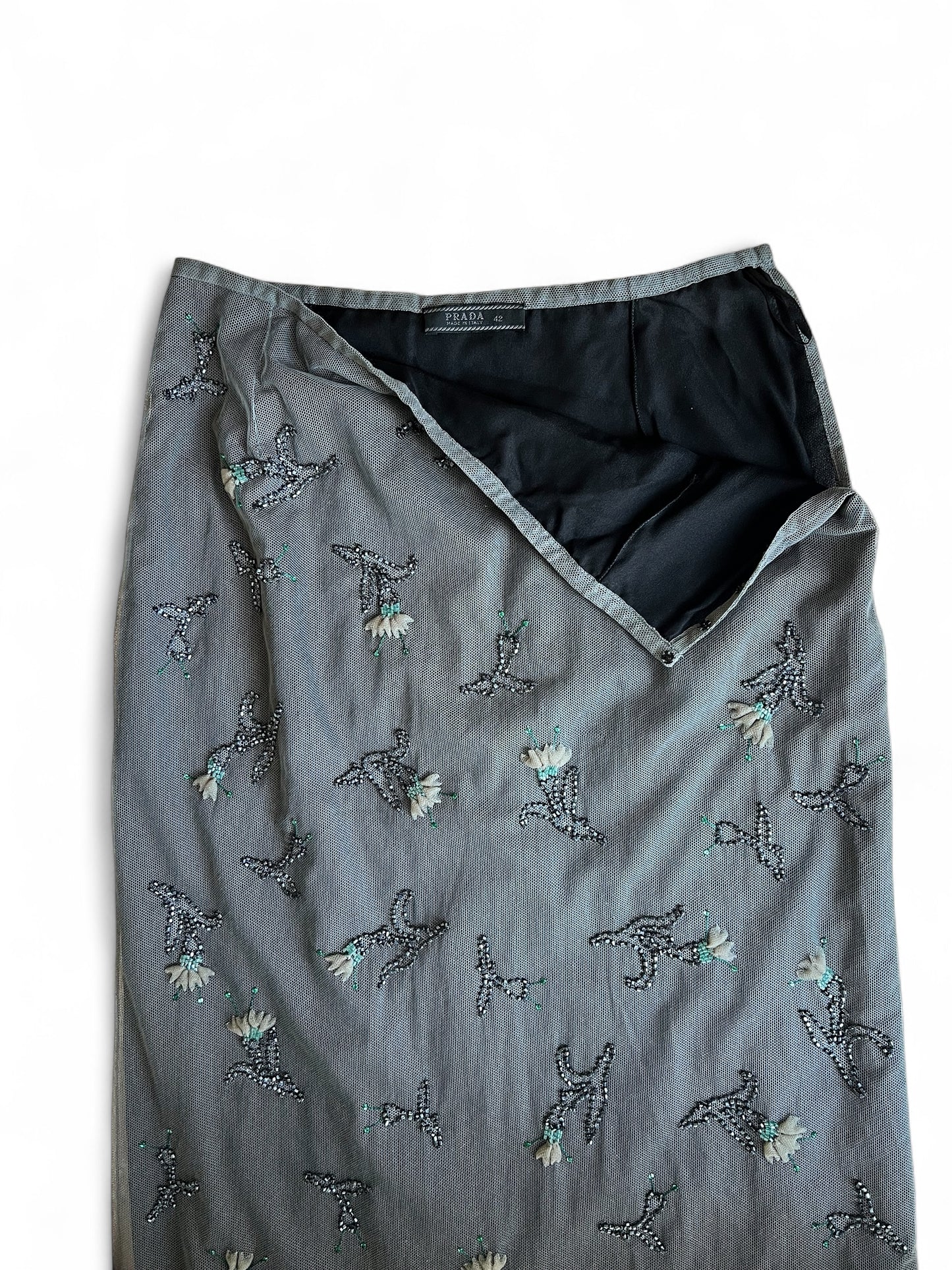 Prada FW1997 long embroidered skirt