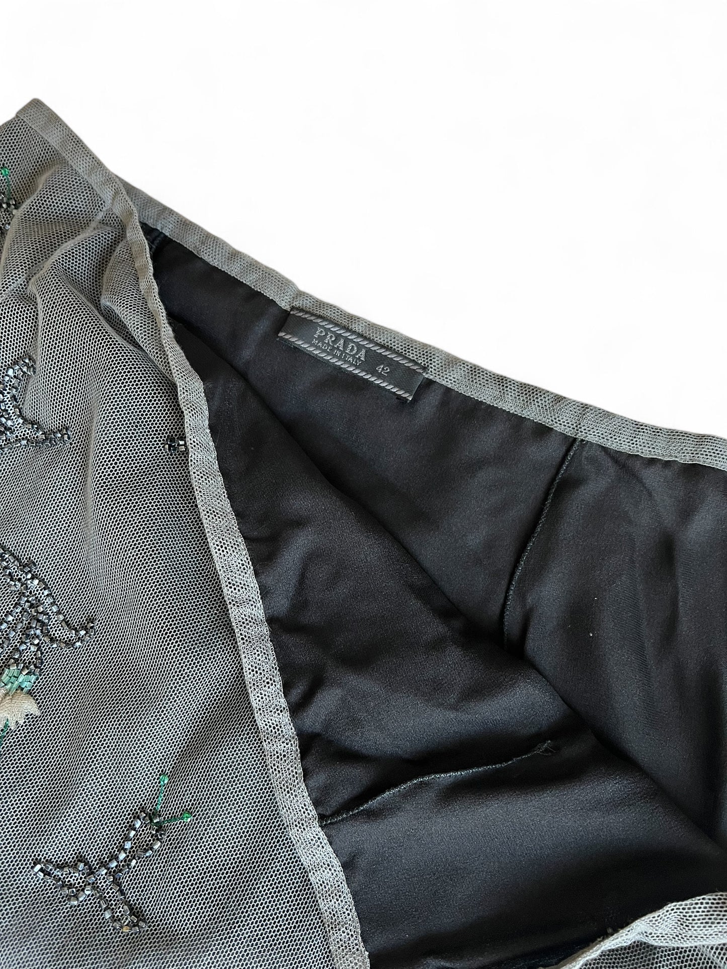 Prada FW1997 long embroidered skirt
