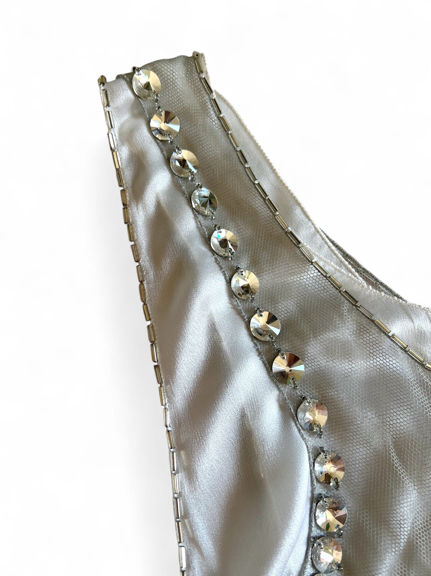 Prada FW 1997 embellished white mini dress