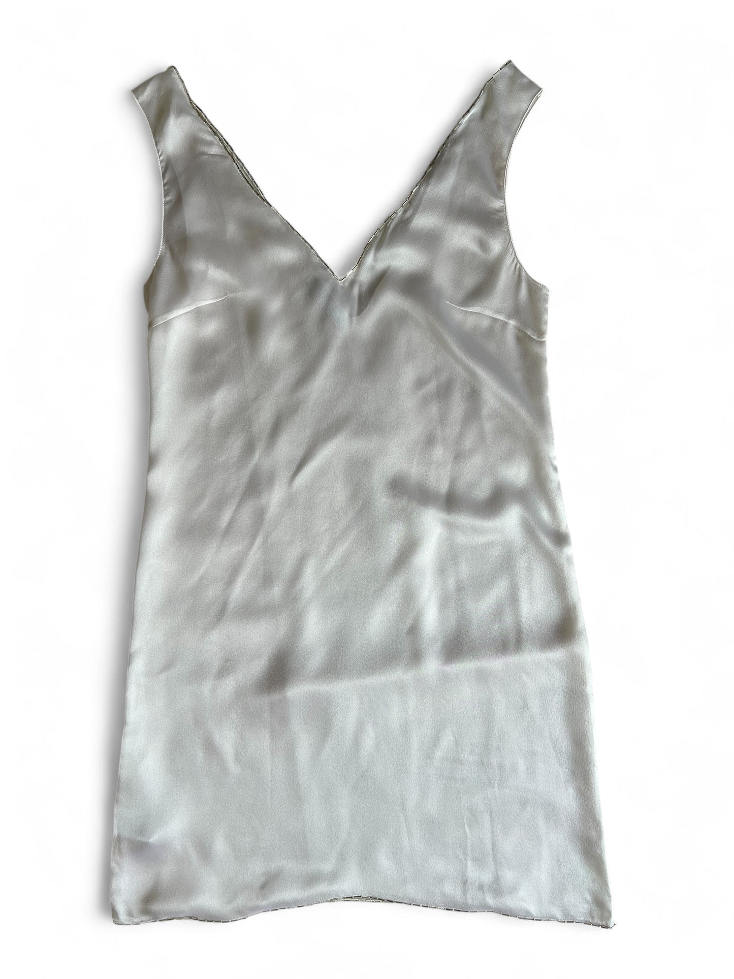 Prada FW 1997 embellished white mini dress