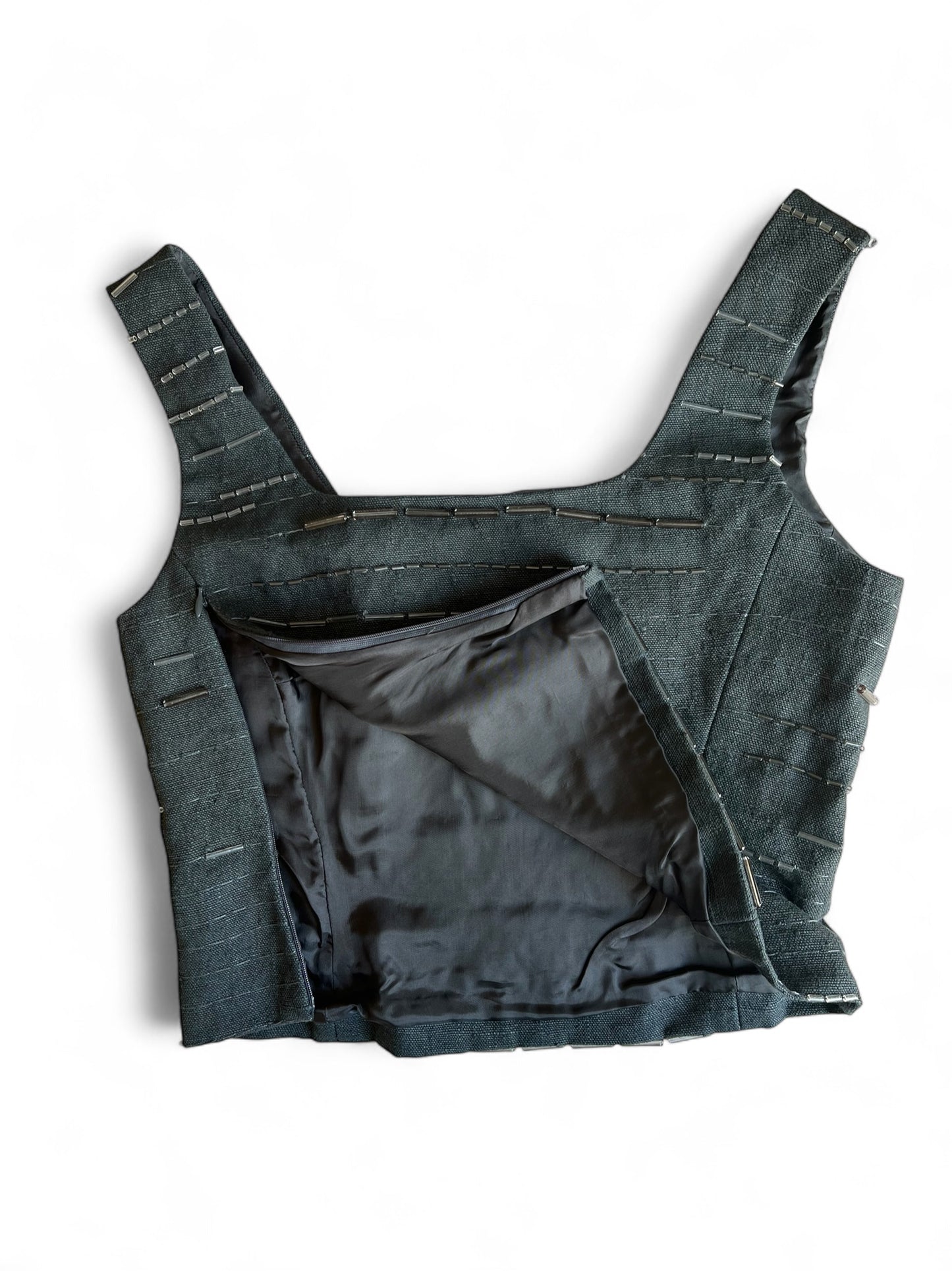 Prada SS1998 ardesia embroidered bustier