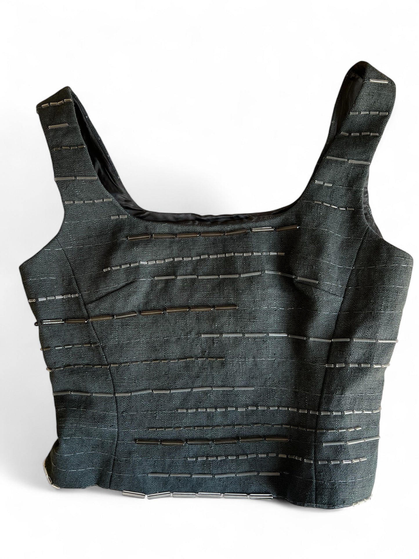 Prada SS1998 ardesia embroidered bustier