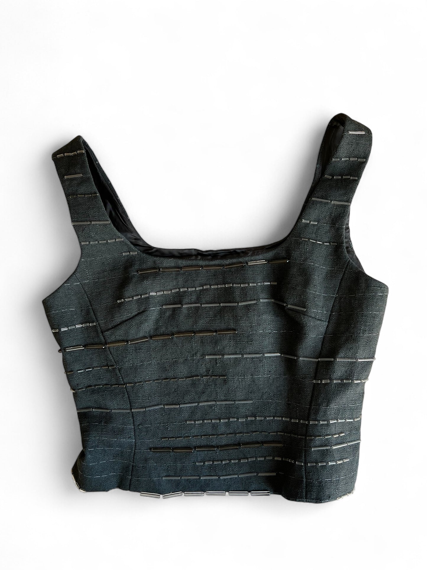 Prada SS1998 ardesia embroidered bustier