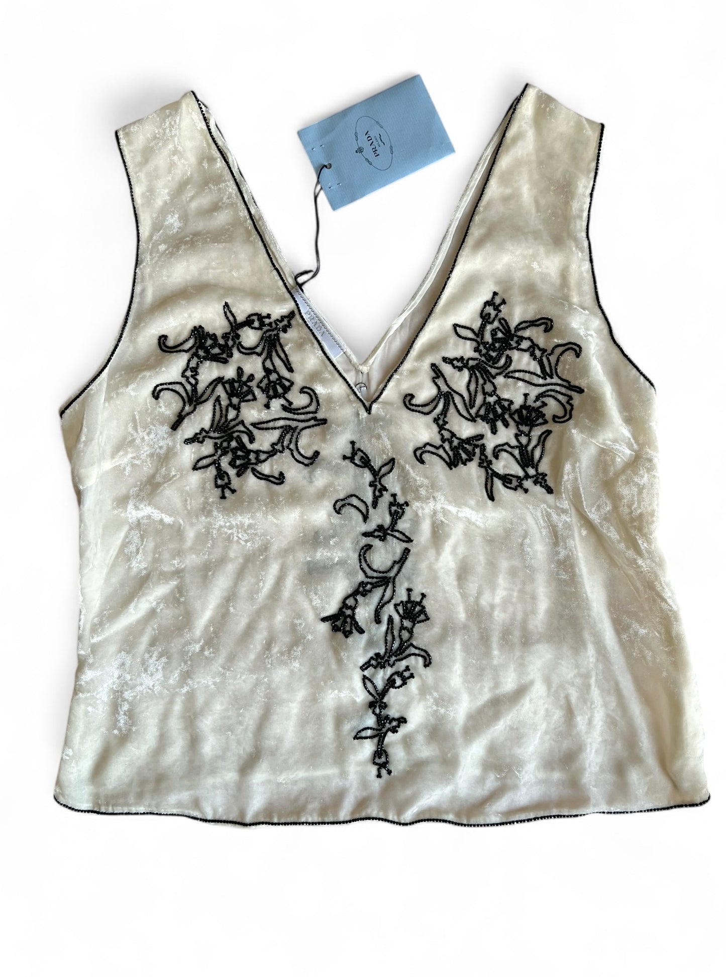 Prada FW1997 Beaded Chenille Embroidered Top