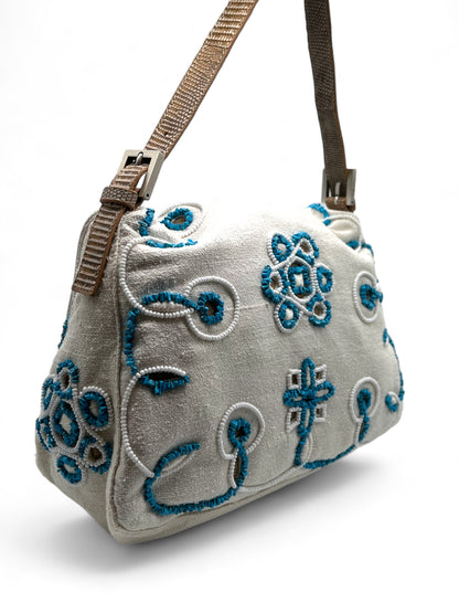 Fendi mamma baguette white/turquoise