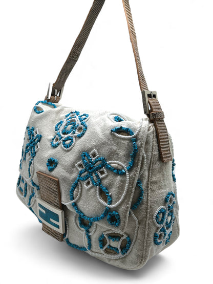 Fendi mamma baguette white/turquoise