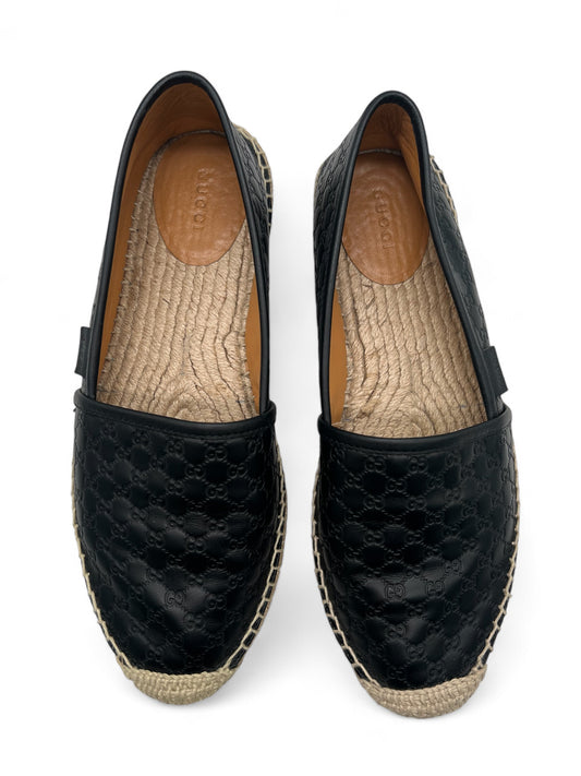 Gucci black leather espadrilles
