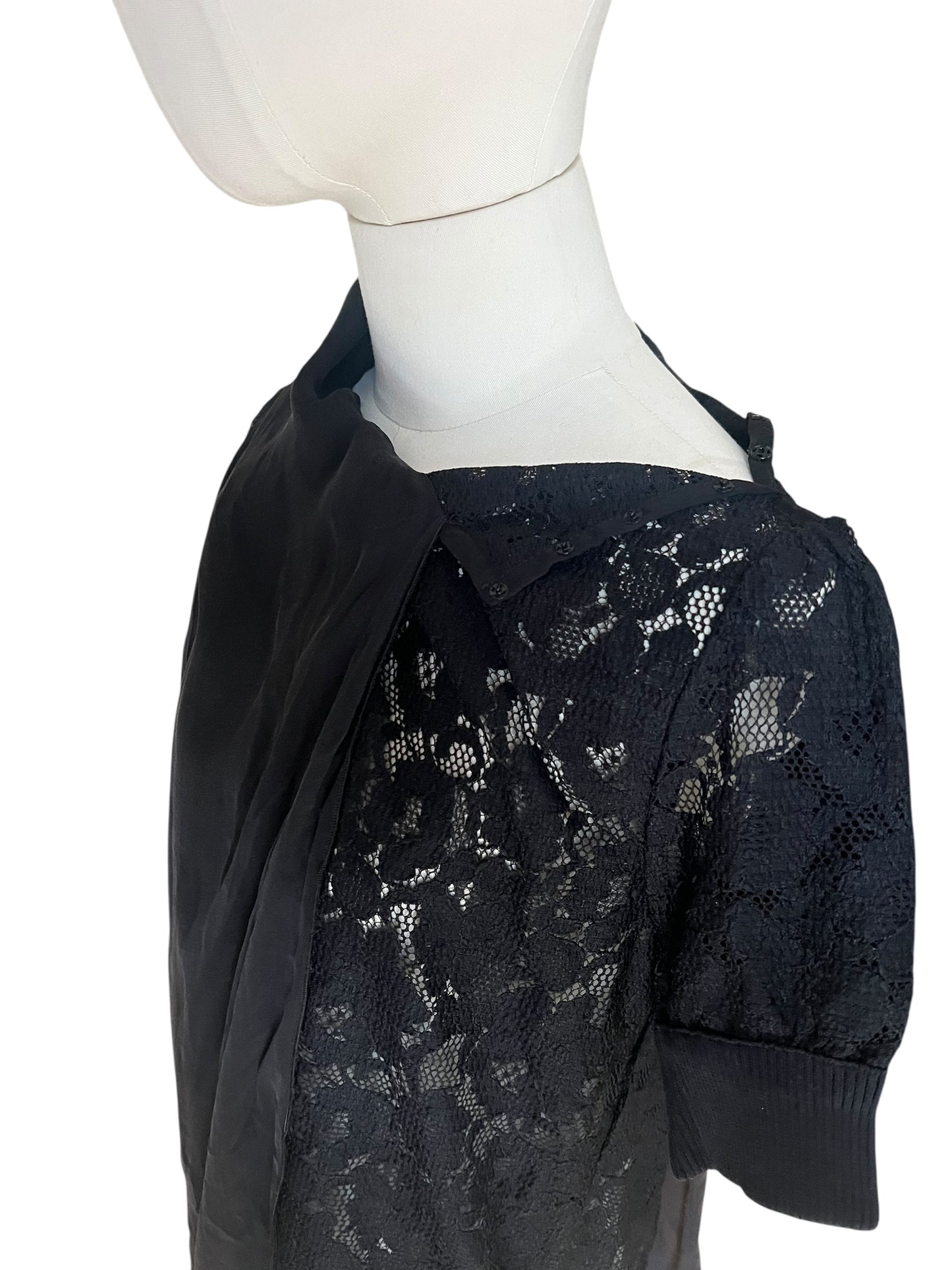 Dolce & Gabbana Vintage Lace Top with Tie-Neck