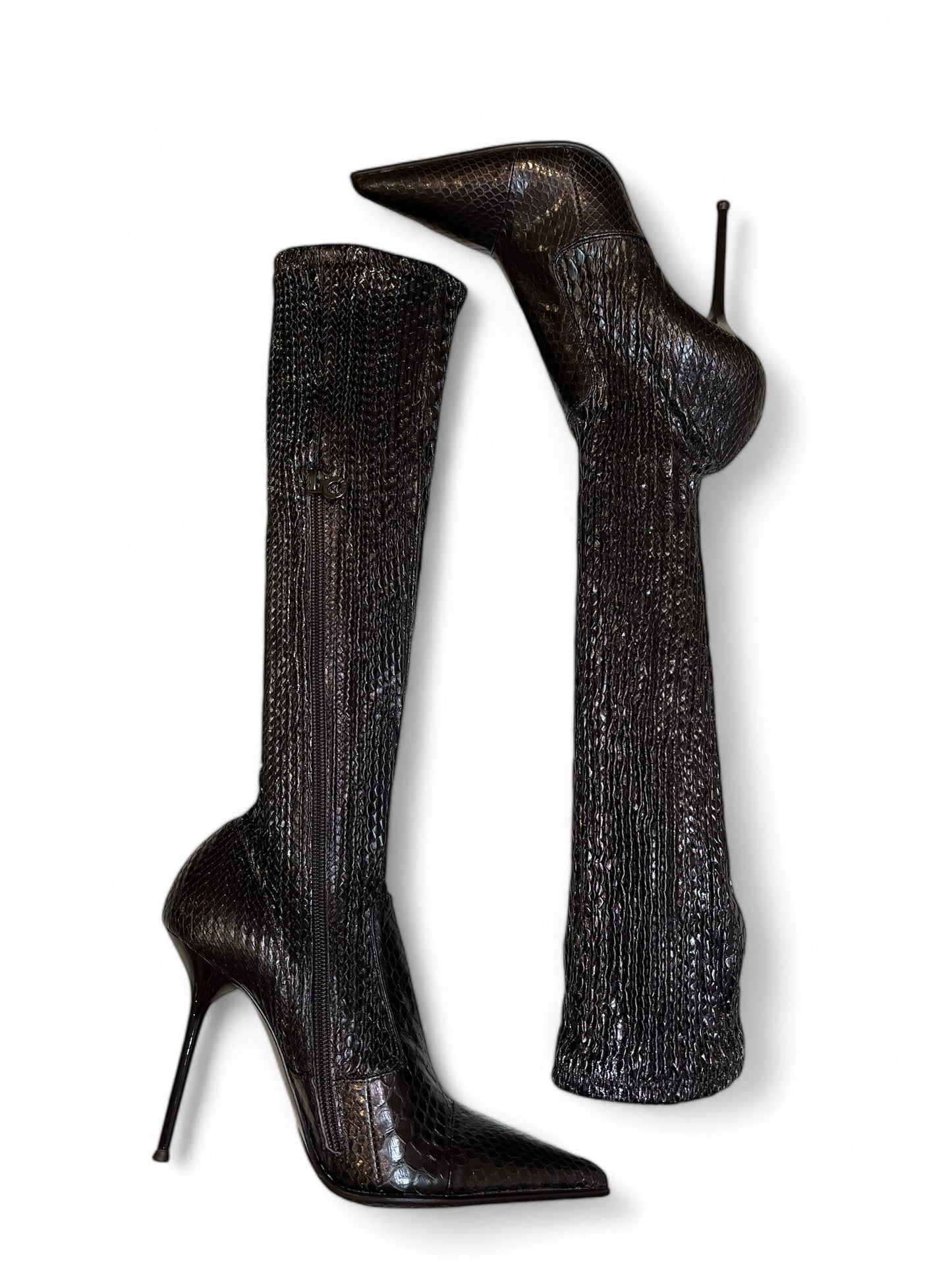 Le Silla brown python boots