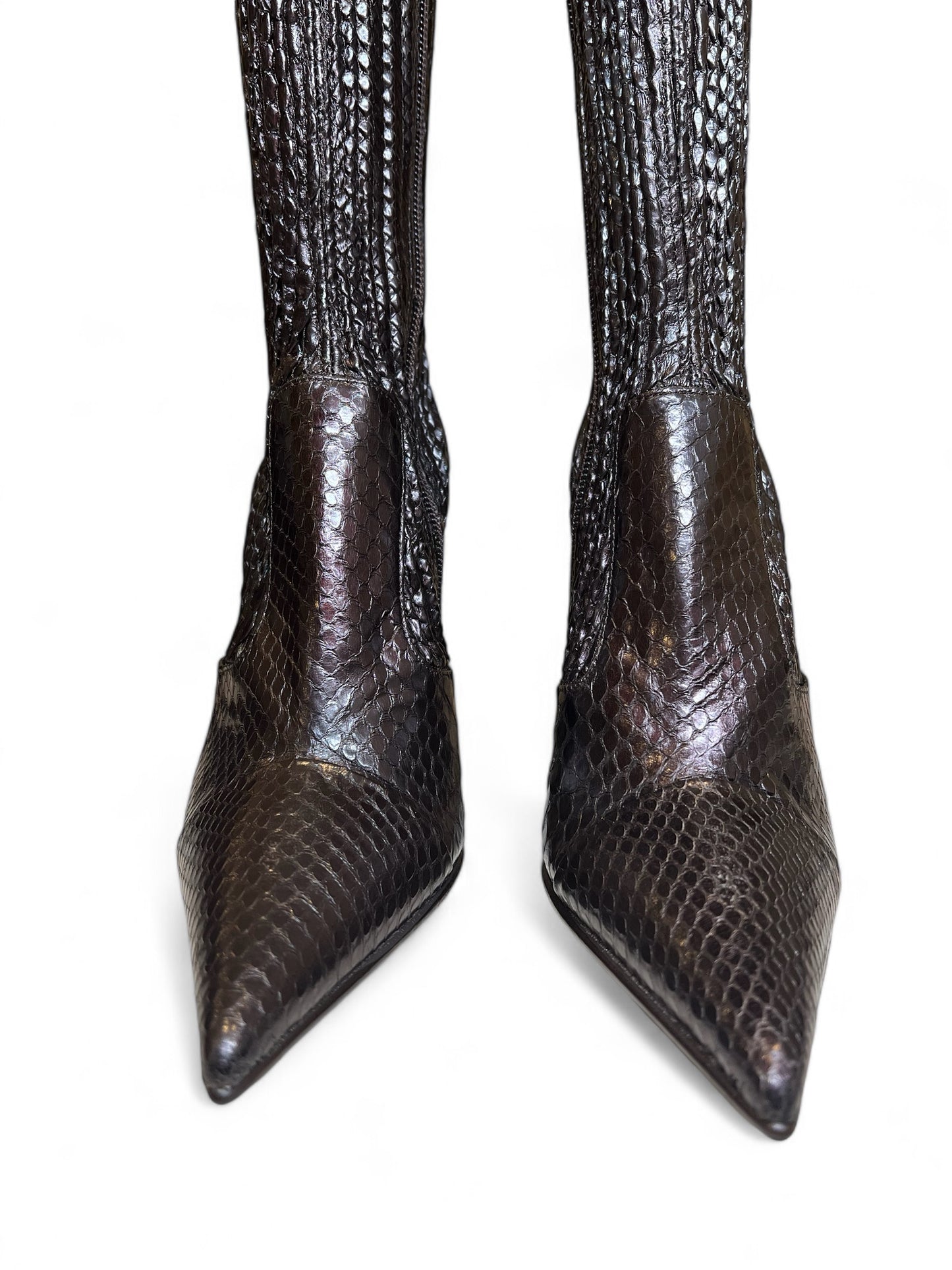 Le Silla brown python boots