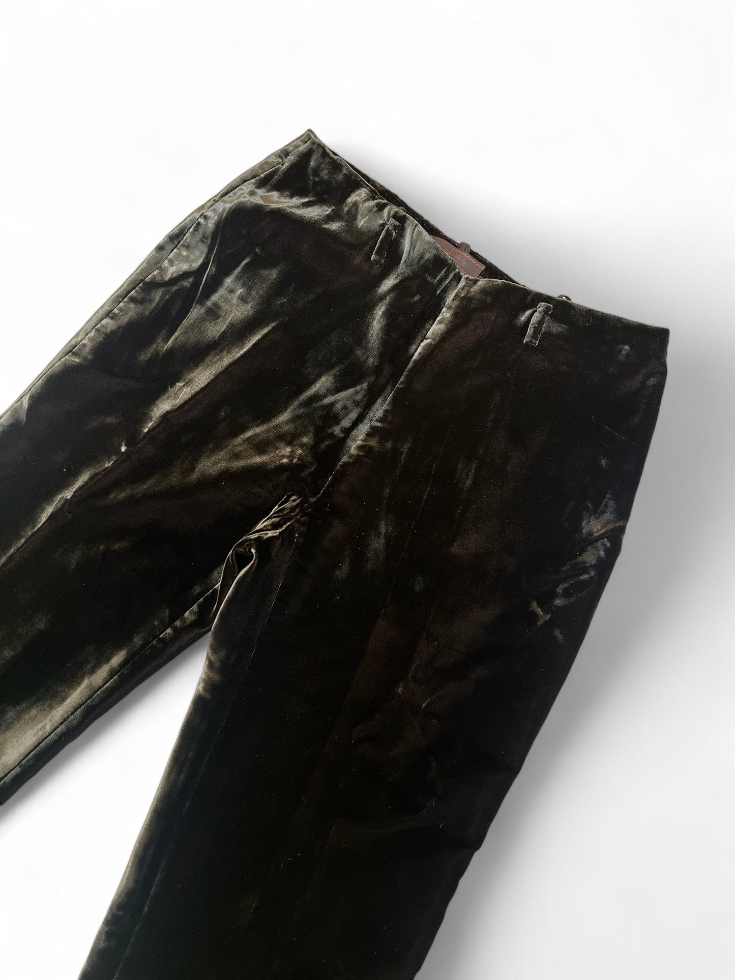 Prada dark green velvet pant