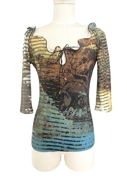 Roberto Cavalli SS2002 Lion Savage Top