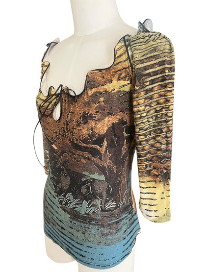 Roberto Cavalli SS2002 Lion Savage Top