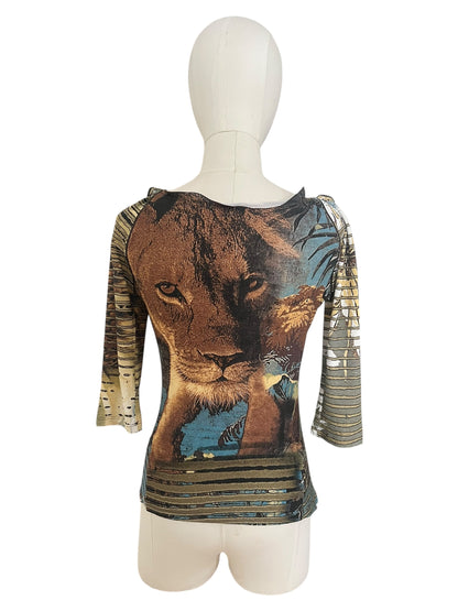 Roberto Cavalli SS2002 Lion Savage Top