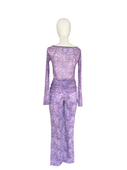 Blumarine Vintage Crocodile Print Two Piece Set – Y2K Embellished Top & Pants – Made in Italy