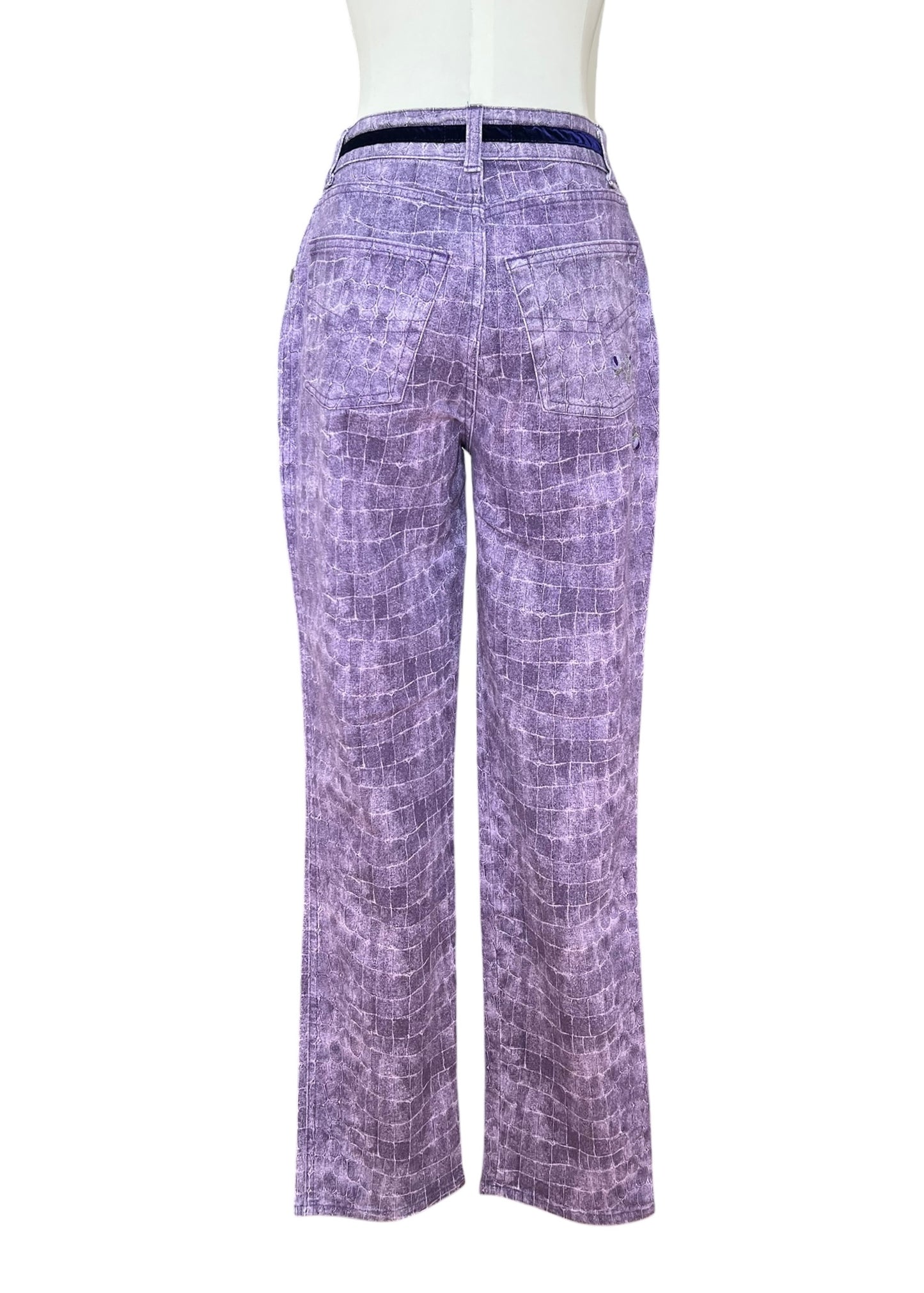 Blumarine Vintage Crocodile Print Two Piece Set – Y2K Embellished Top & Pants – Made in Italy