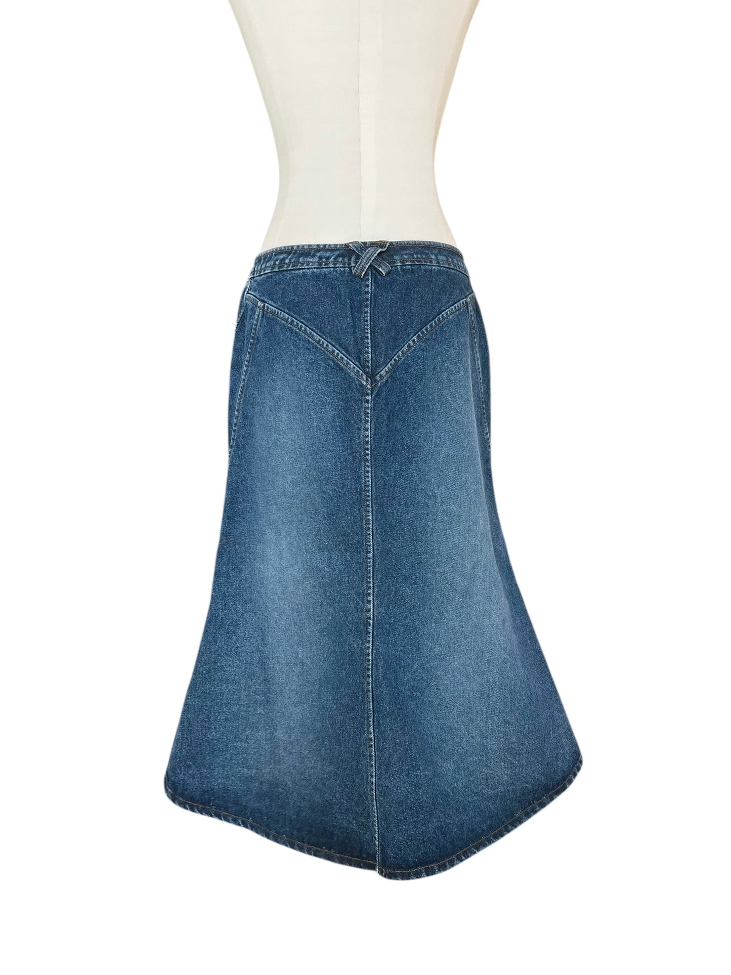 Roberto Cavalli  Denim Skirt | Y2K Low Rise Mermaid Jean Skirt