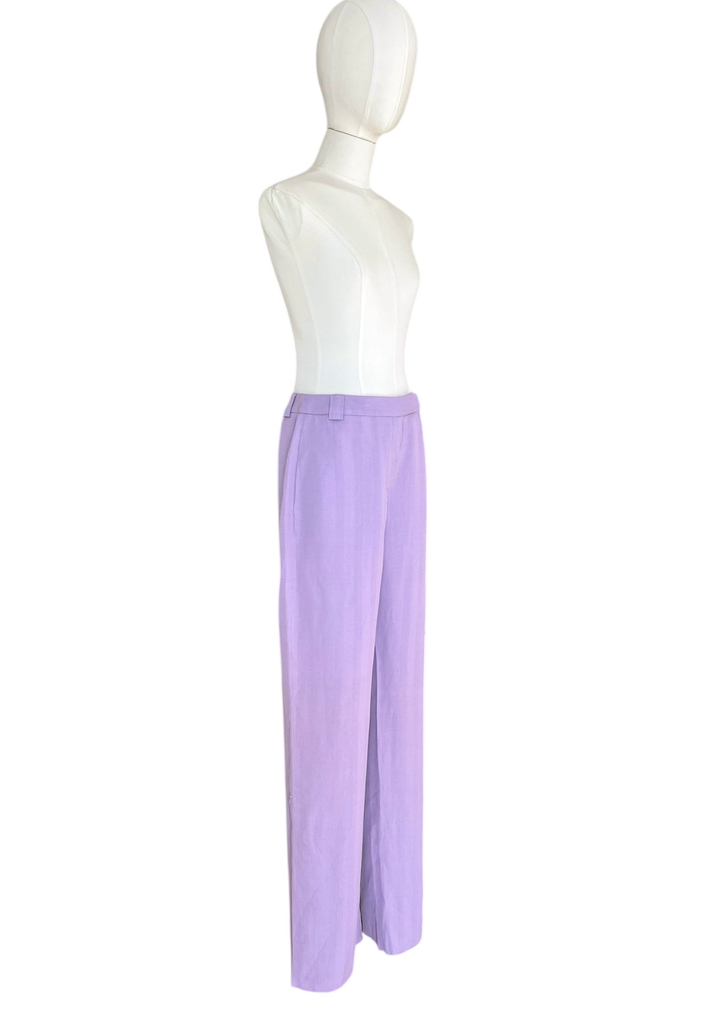 Emporio Armani  Vintage Lavender Wide Leg Trousers | Italian Tailored Pants