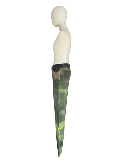 Roberto Cavall igreen  leaf printed pants