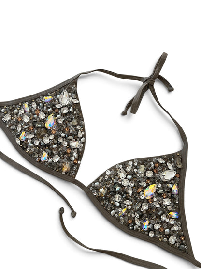 Emamò Designer Crystal Bikini | Luxury Made in Italy Embellished Triangle Swimwear