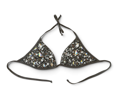 Emamò Designer Crystal Bikini | Luxury Made in Italy Embellished Triangle Swimwear