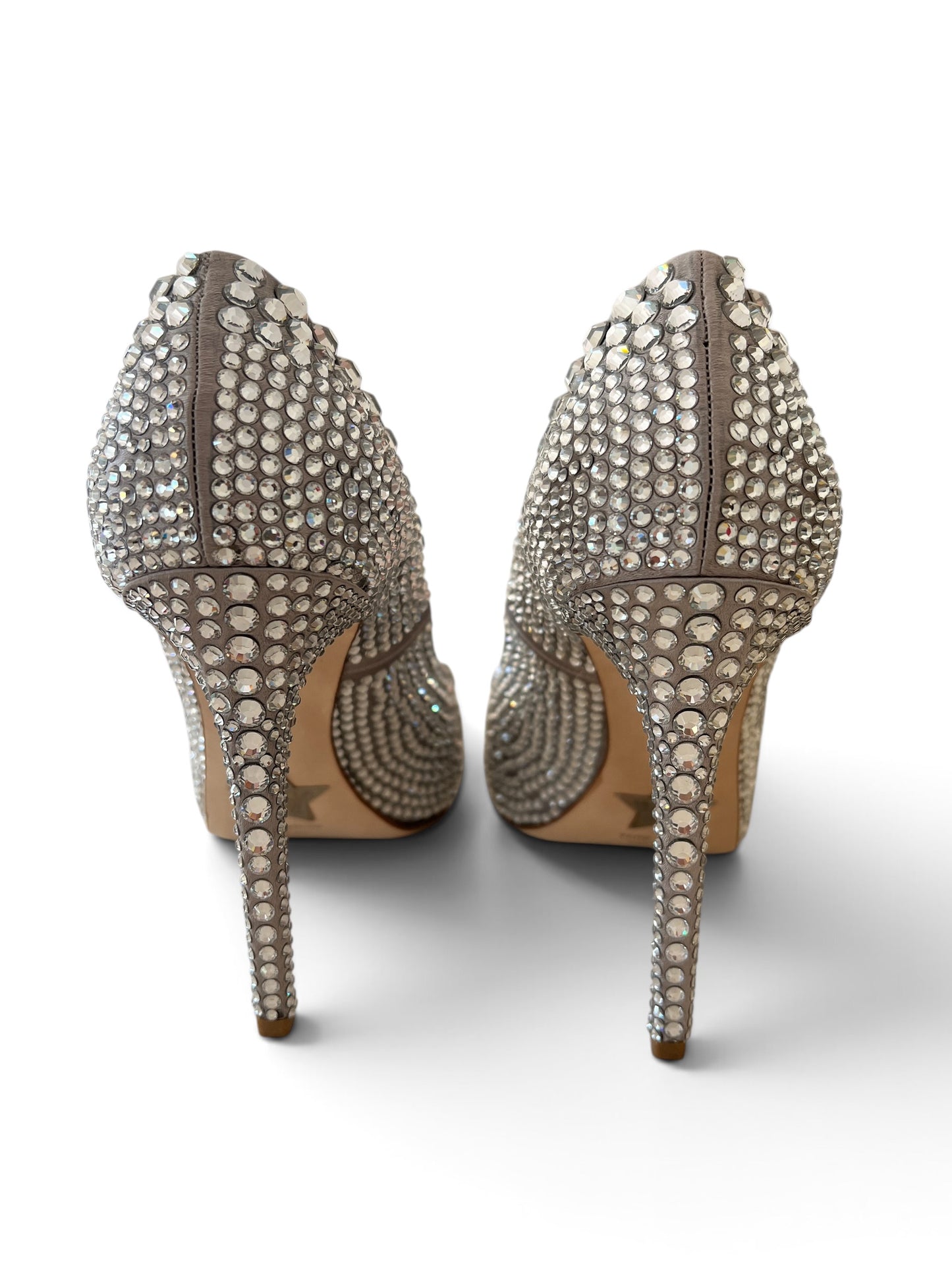 Le Silla Limited Edition 15/50 Crystal Le Silla Limited Edition 15/50 Crystal Peep Toe Pumps | Crystal Embellished High Heels Made in Italy | Luxury Bridal Shoes EU 37