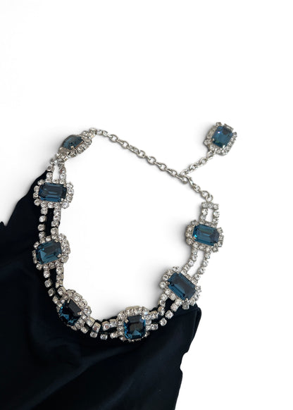 Dolce & Gabbana AW2001 Black Halter Jewel Neck Top Crystal Choker Archive Y2K Vintage