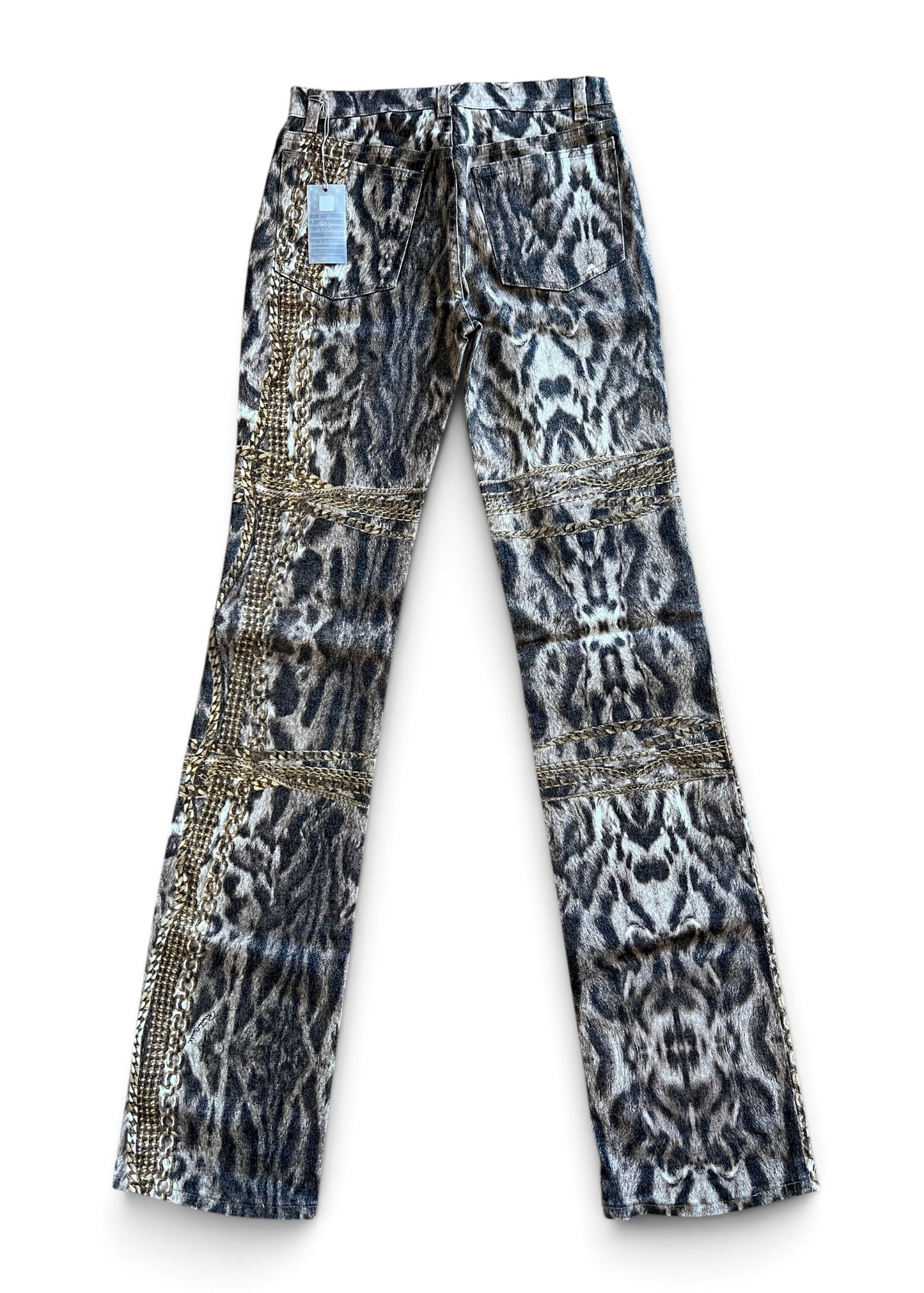 Roberto Cavalli Animal Print Chain Set | Archive Y2K Top & Jeans Co-Ord