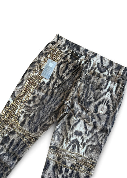 Roberto Cavalli Animal Print Chain Set | Archive Y2K Top & Jeans Co-Ord