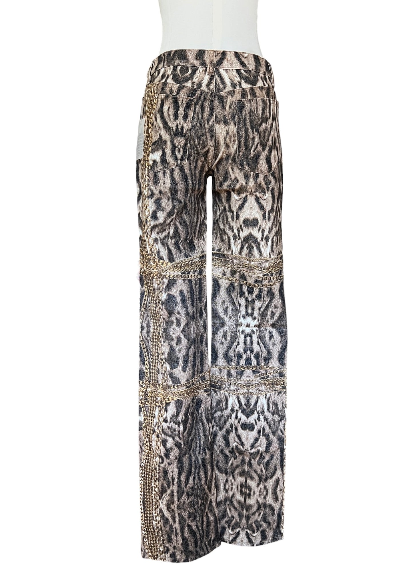 Roberto Cavalli Animal Print Chain Set | Archive Y2K Top & Jeans Co-Ord