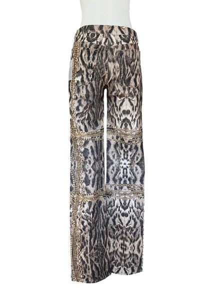 Roberto Cavalli Animal Print Chain Set | Archive Y2K Top & Jeans Co-Ord