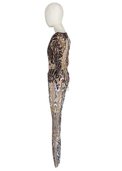 Roberto Cavalli Animal Print Chain Set | Archive Y2K Top & Jeans Co-Ord