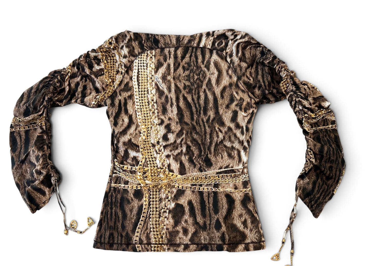 Roberto Cavalli Animal Print Chain Set | Archive Y2K Top & Jeans Co-Ord