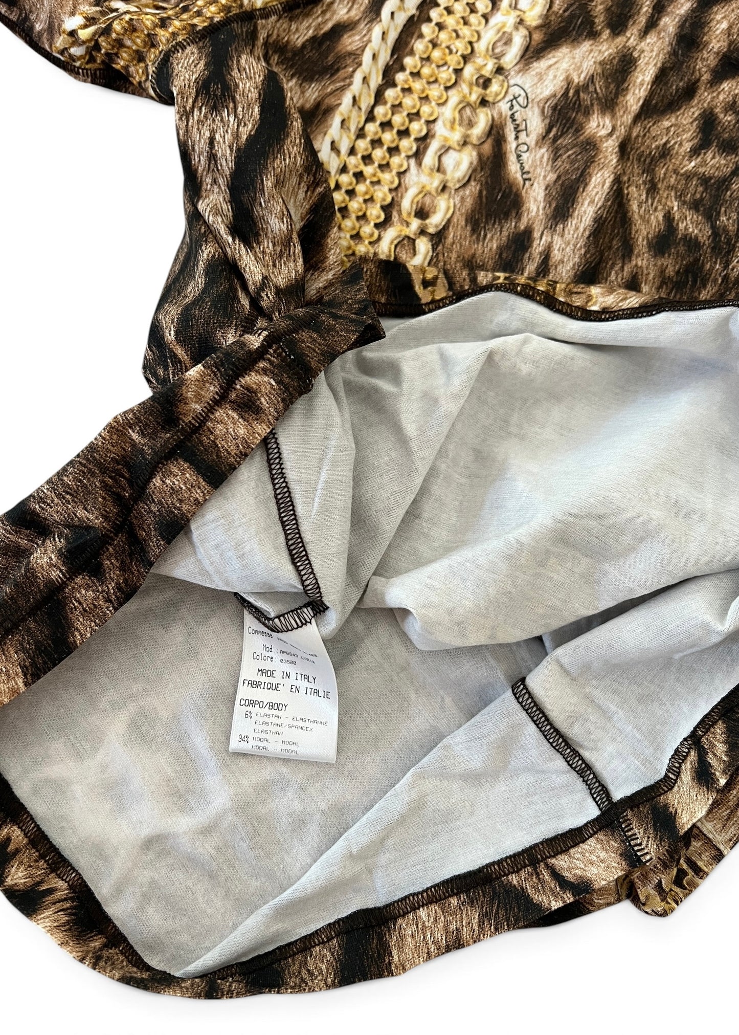 Roberto Cavalli Animal Print Chain Set | Archive Y2K Top & Jeans Co-Ord
