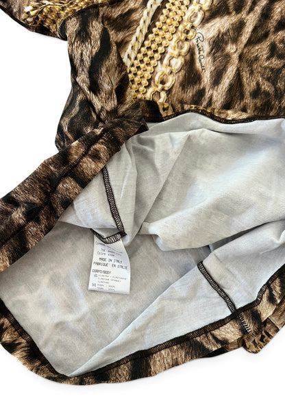 Roberto Cavalli Animal Print Chain Set | Archive Y2K Top & Jeans Co-Ord