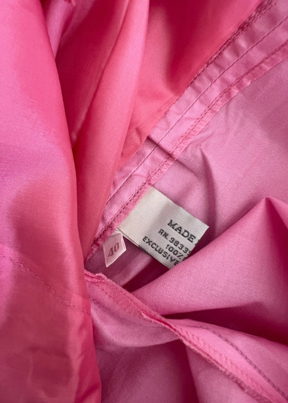 Vintage Miu Miu Pink Crystal Waist Pants | Y2K Low Rise Tech Cotton Trousers