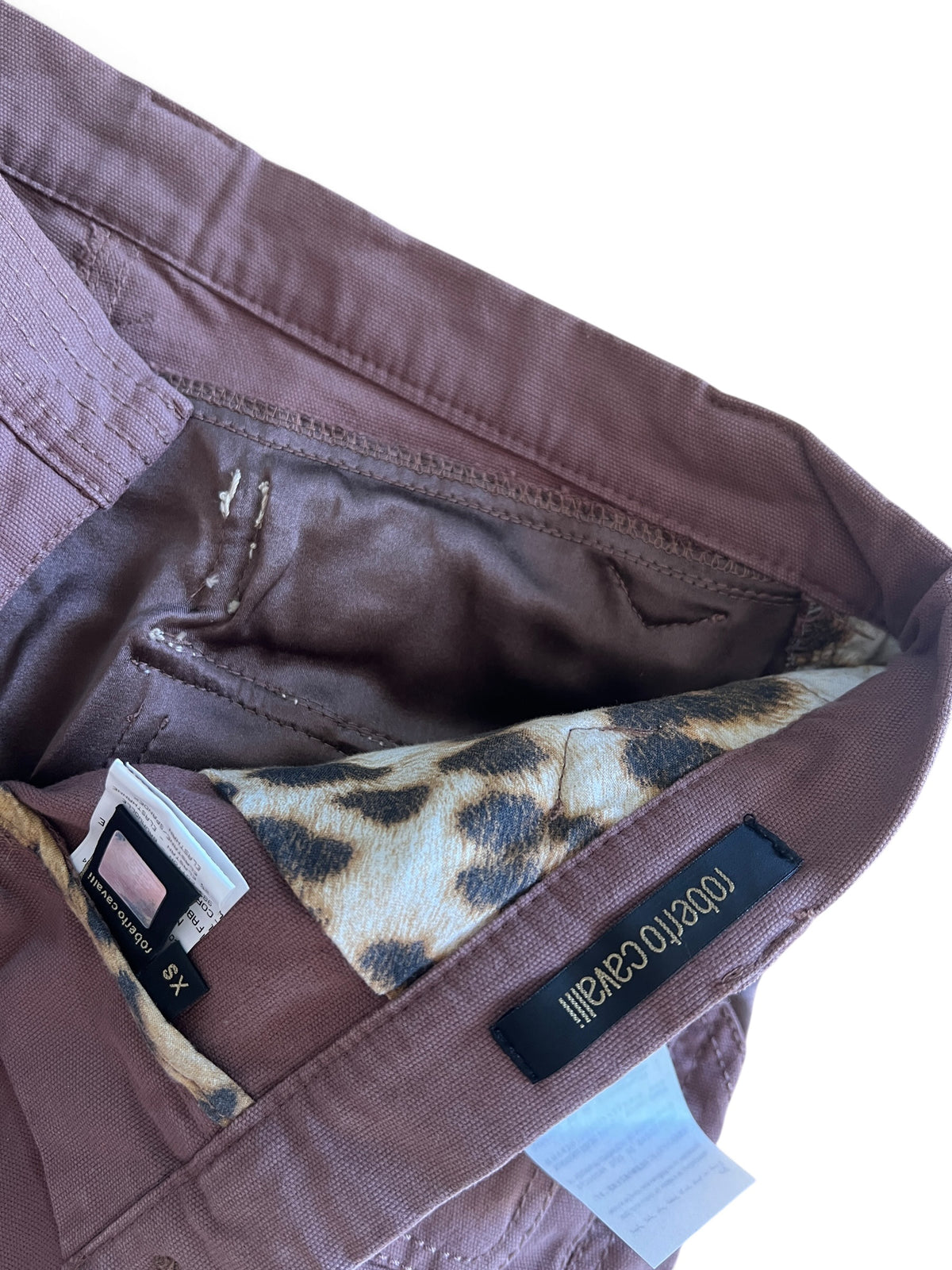 Roberto Cavalli SS2005 Vintage Python Leather Cargo Pants | Archive Y2K Designer Trousers Brown | Rare Collectible
