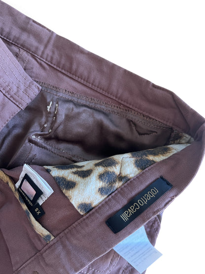 Roberto Cavalli SS2005 Vintage Python Leather Cargo Pants | Archive Y2K Designer Trousers Brown | Rare Collectible