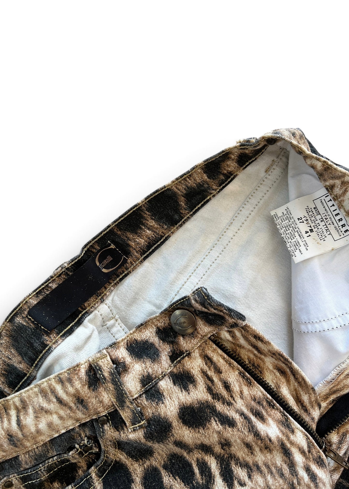 Just Cavalli Leopard Print Jeans Y2K  Bootcut Animal Print Denim | Roberto Cavalli Archive