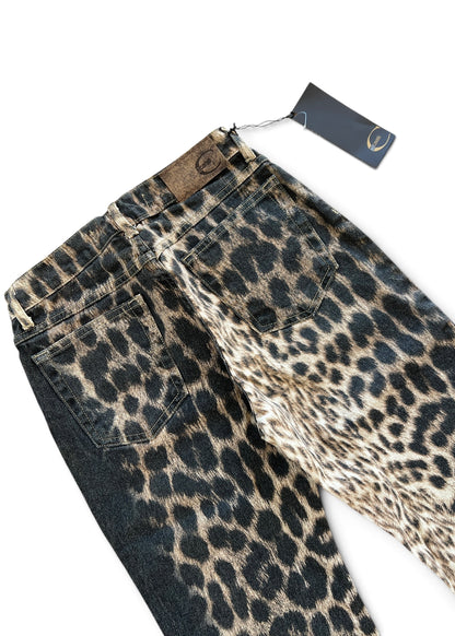 Just Cavalli Leopard Print Jeans Y2K  Bootcut Animal Print Denim | Roberto Cavalli Archive