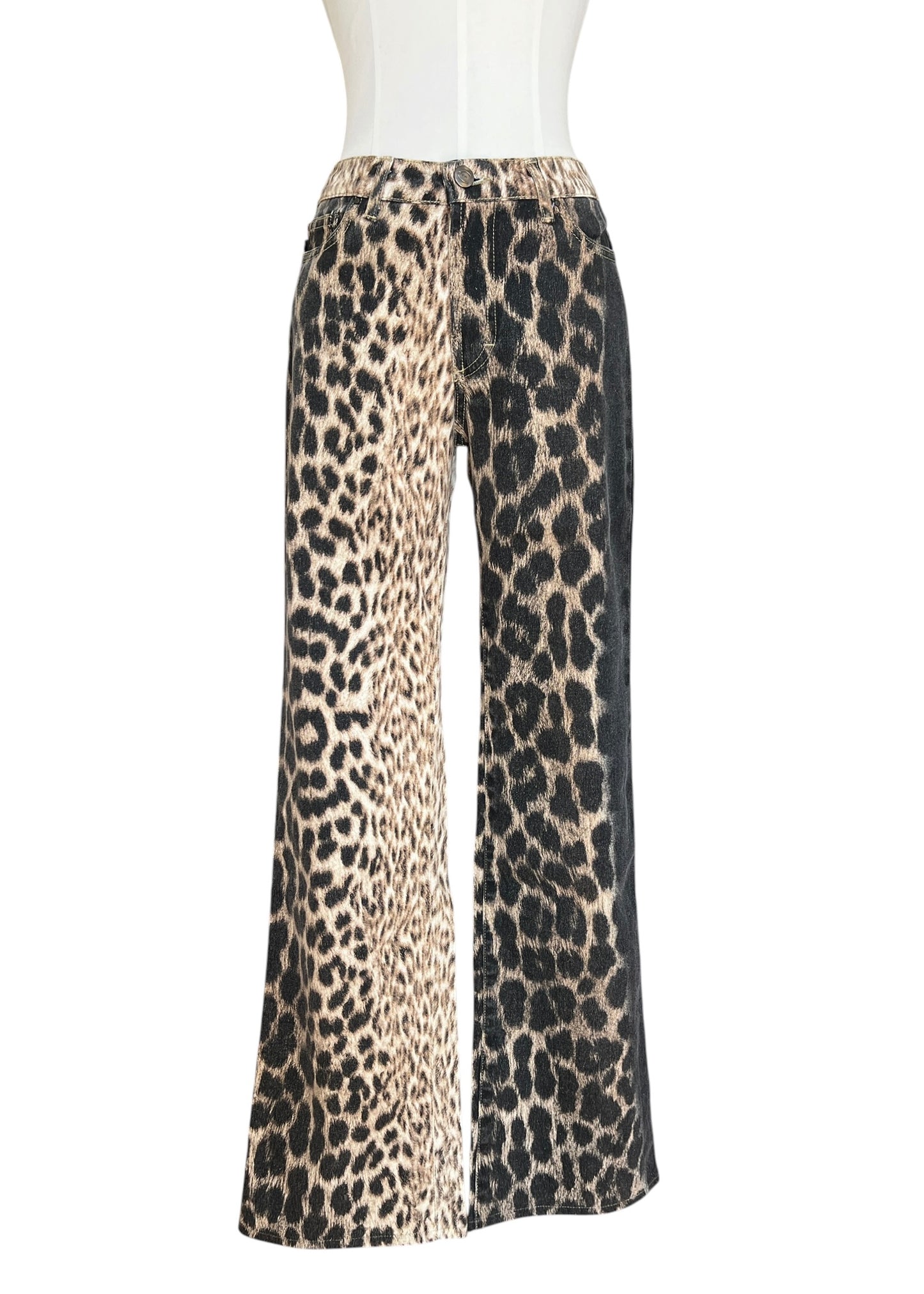 Just Cavalli Leopard Print Jeans Y2K  Bootcut Animal Print Denim | Roberto Cavalli Archive