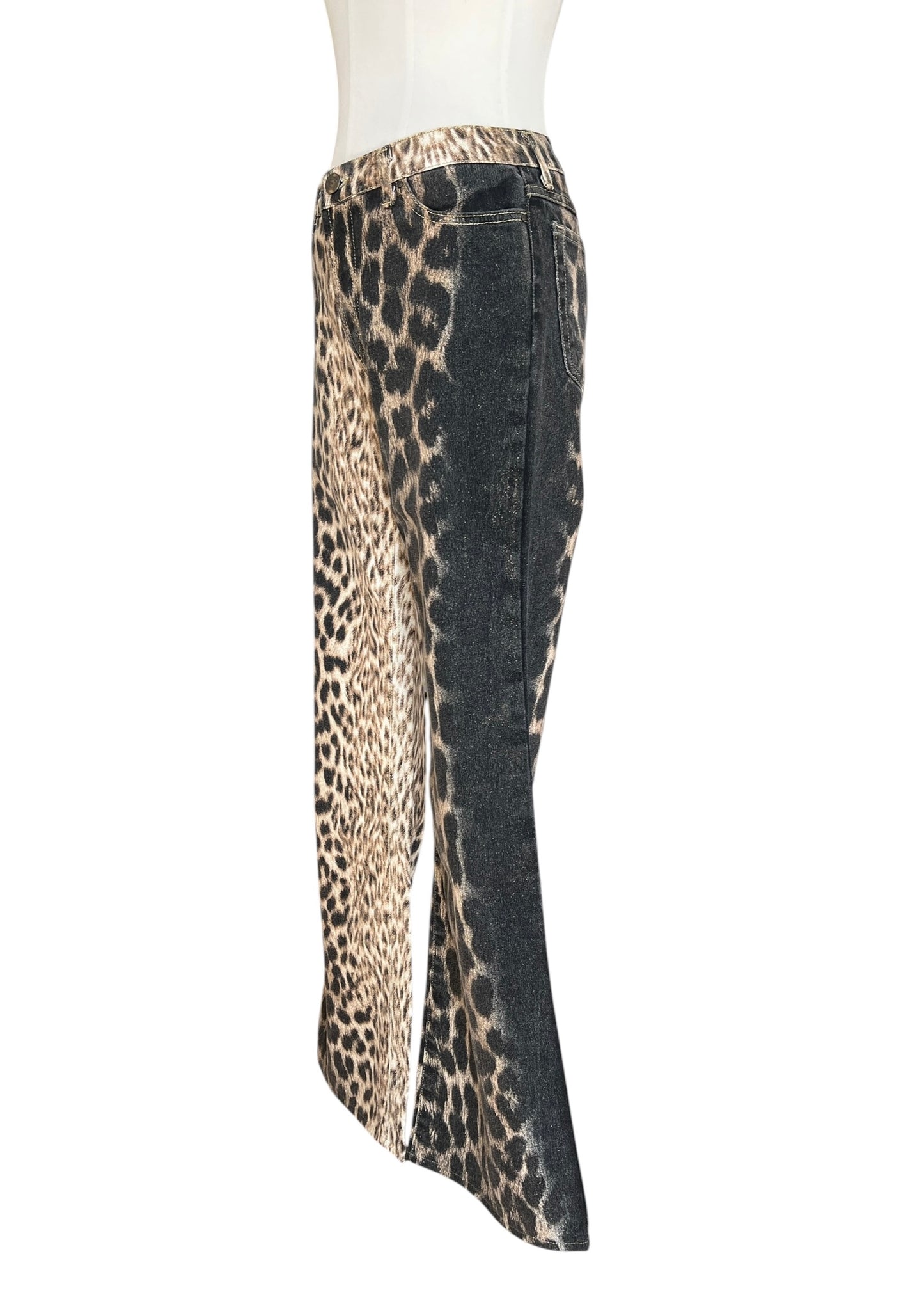 Just Cavalli Leopard Print Jeans Y2K  Bootcut Animal Print Denim | Roberto Cavalli Archive