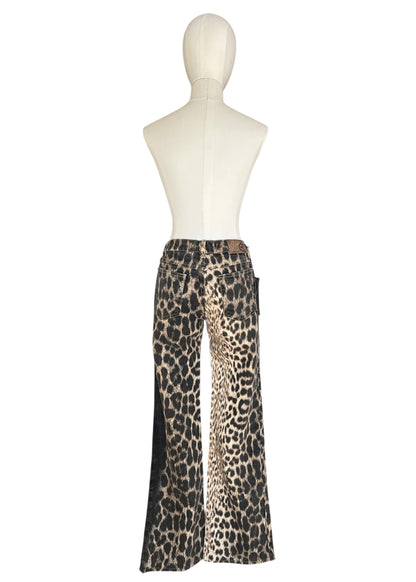 Just Cavalli Leopard Print Jeans Y2K  Bootcut Animal Print Denim | Roberto Cavalli Archive